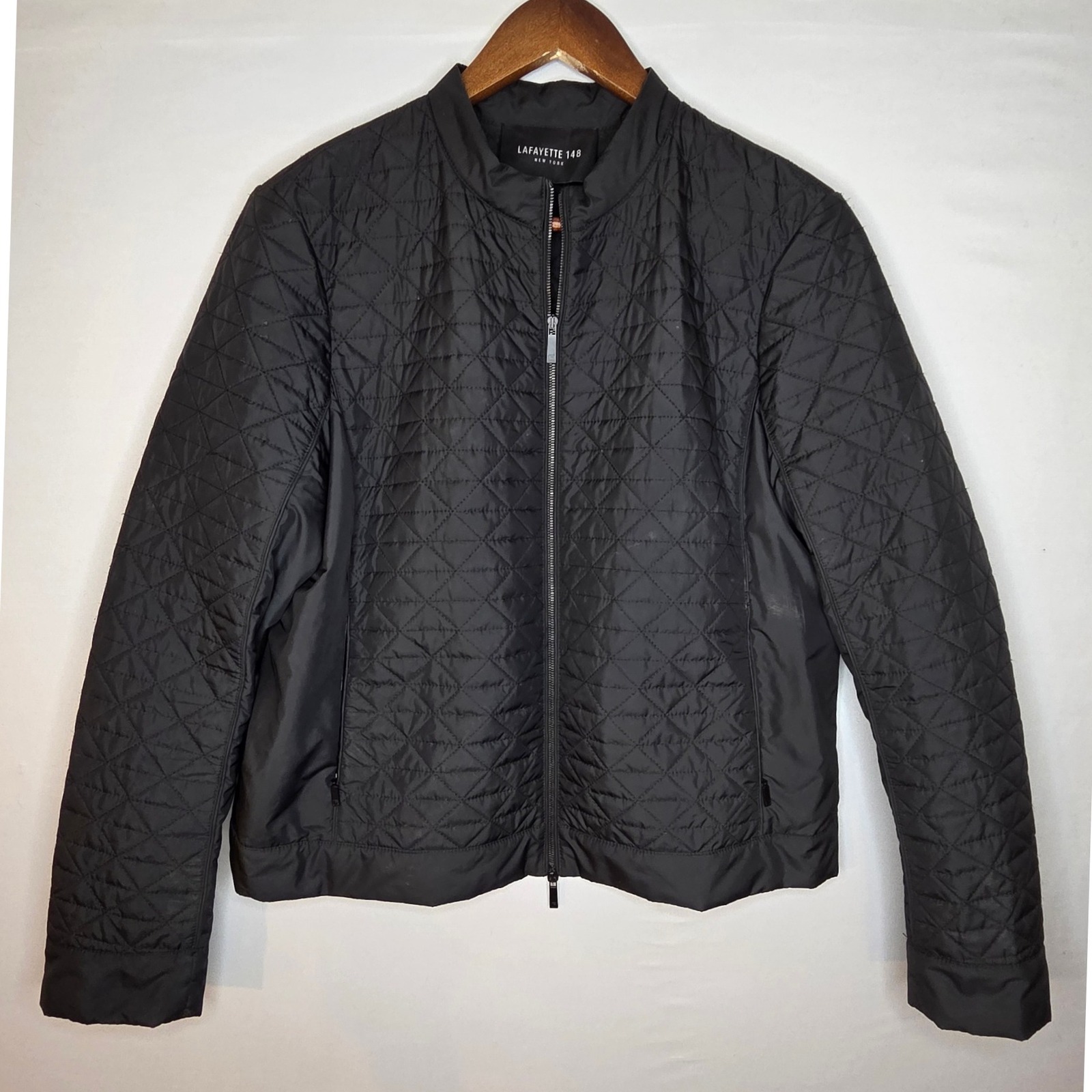 Lafayette 148 New York Quilted Jacket M Black